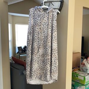 Sleeveless animal print dress/coverup
